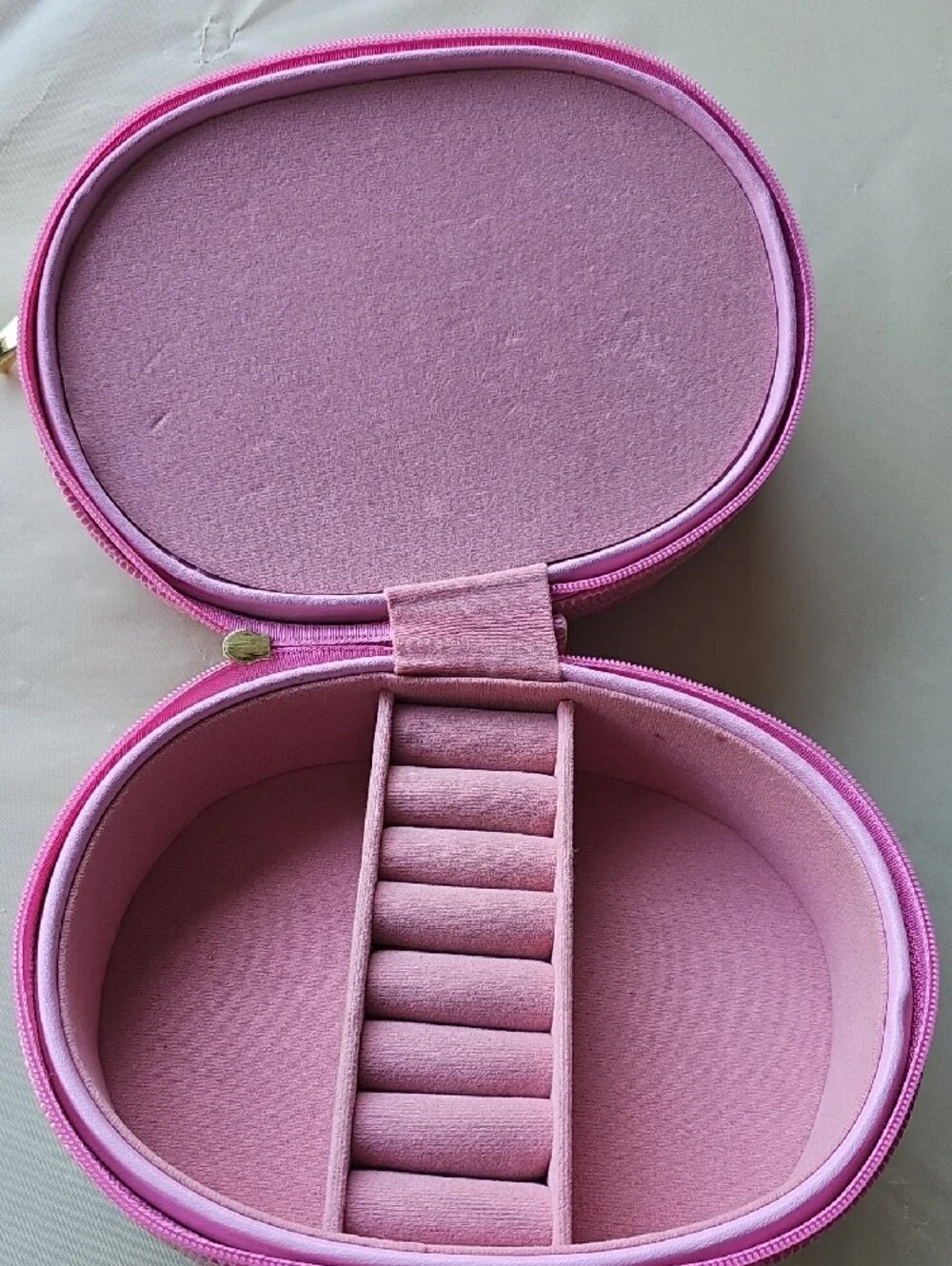 Pink Travel Jewelry Case with Mirror